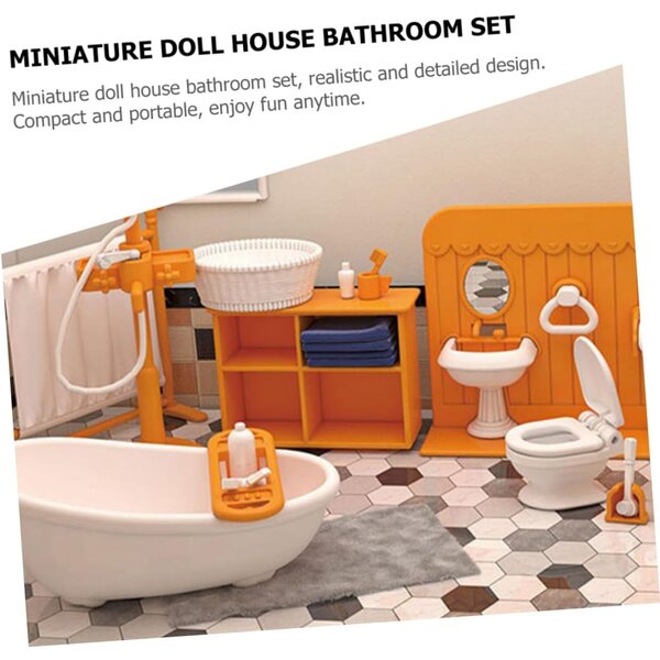 HEMOTON Set Mobili Bagno Miniatura per Casa delle Bambole, Realistici e Portatili
