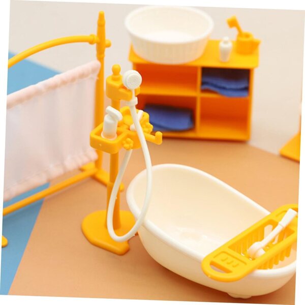 HEMOTON Set Mobili Bagno Miniatura per Casa delle Bambole, Realistici e Portatili