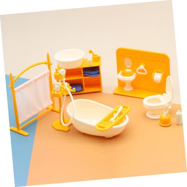 HEMOTON Set Mobili Bagno Miniatura per Casa delle Bambole, Realistici e Portatili
