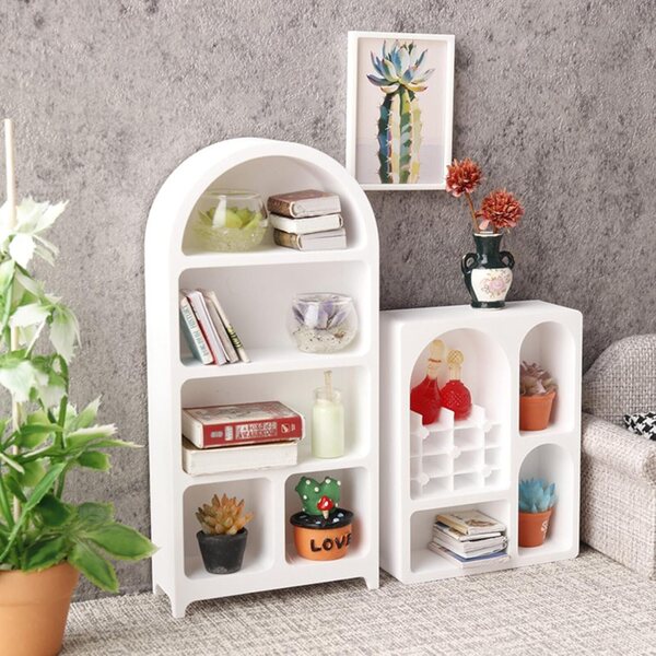 1:12 Puppenhaus Mini-Bücherregal, realistische Dekoration für Bühnenmöbel