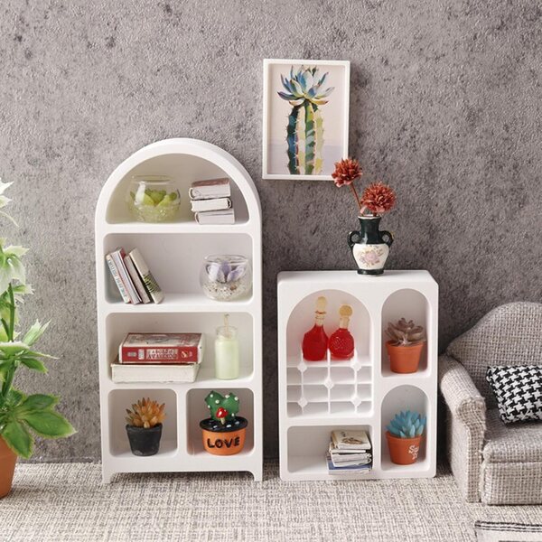 1:12 Puppenhaus Mini-Bücherregal, realistische Dekoration für Bühnenmöbel