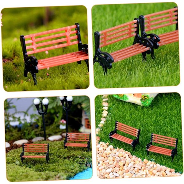 Alasum Set mit 6 Miniatur-Parkstühlen für Garten und Dekorationen