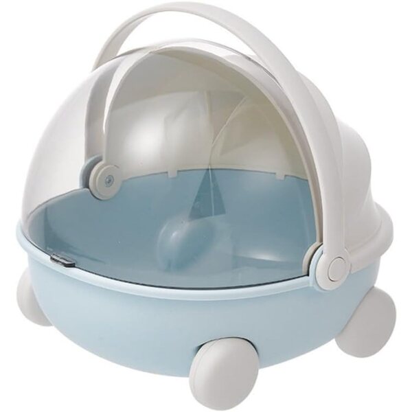 Kinderwagen-Aufbewahrungsbox mit blauen und rosa weichen Kissen, 18 cm