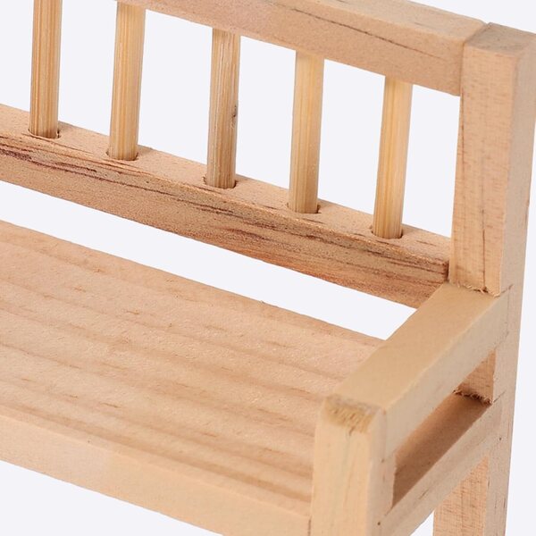 HEMOTON Mini-Holzbank für Puppenhaus – Set mit 2 realistischen Teilen 8 x 6 x 3,5 cm