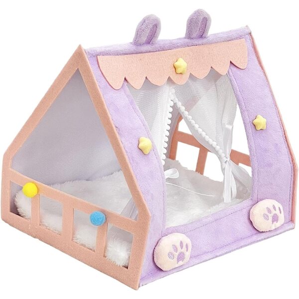 Letto a Tenda per Bambole in Peluche MotiveTech - Accessorio Miniatura Decorativo