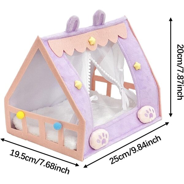 Letto a Tenda per Bambole in Peluche MotiveTech - Accessorio Miniatura Decorativo
