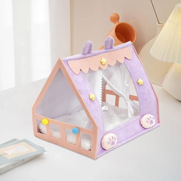 Letto a Tenda per Bambole in Peluche MotiveTech - Accessorio Miniatura Decorativo