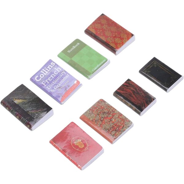 Chrees Mini libri decorativi per casa delle bambole - Set 8 pezzi in carta colorata