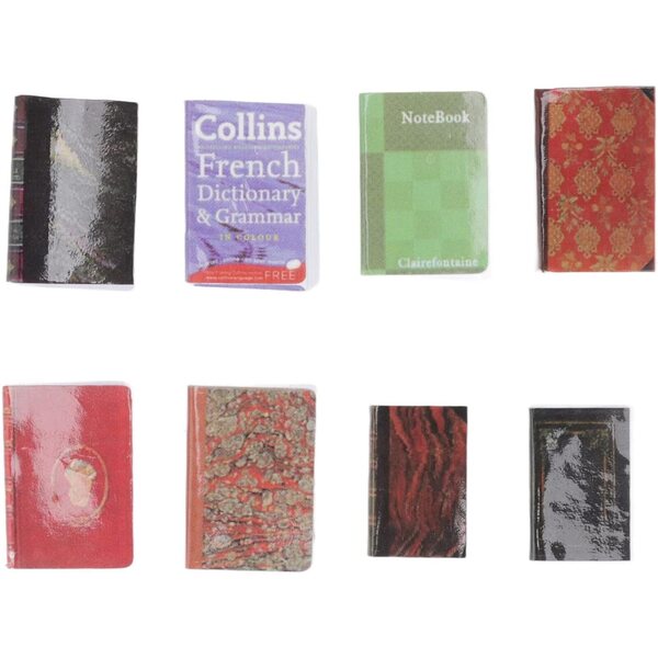 Chrees Mini libri decorativi per casa delle bambole - Set 8 pezzi in carta colorata