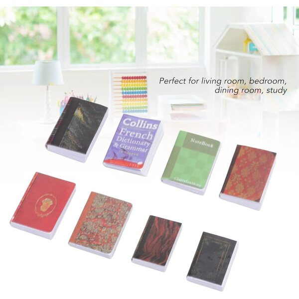 Chrees Mini libri decorativi per casa delle bambole - Set 8 pezzi in carta colorata