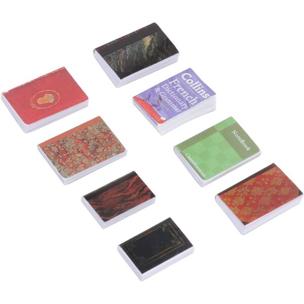 Chrees Mini libri decorativi per casa delle bambole - Set 8 pezzi in carta colorata