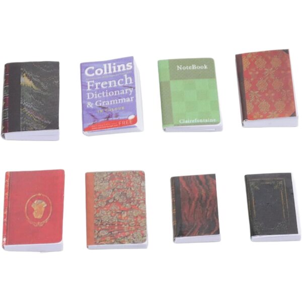 Chrees Mini libri decorativi per casa delle bambole - Set 8 pezzi in carta colorata
