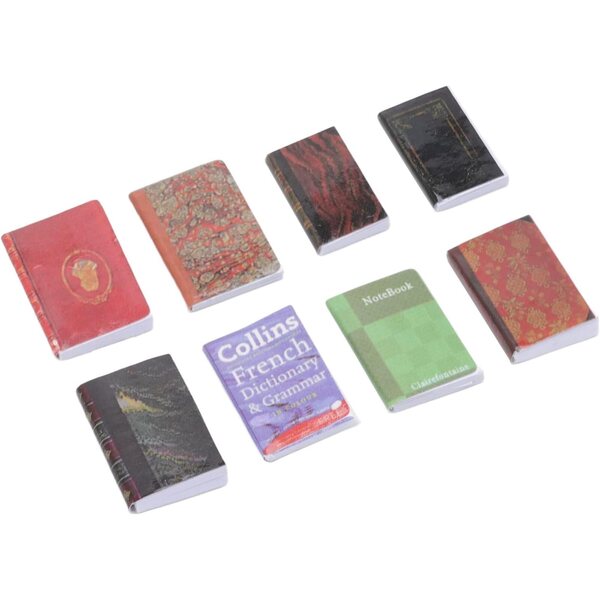 Chrees Mini libri decorativi per casa delle bambole - Set 8 pezzi in carta colorata