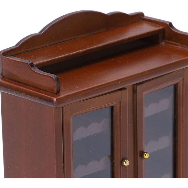 Chrees Armadio in legno per casa delle bambole 1:12, classico e dipinto a mano noce