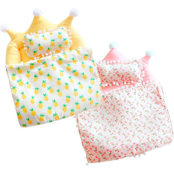 Plüschbettwäsche für 20-cm-Puppen, 3-teiliges Set, Komfort und Design