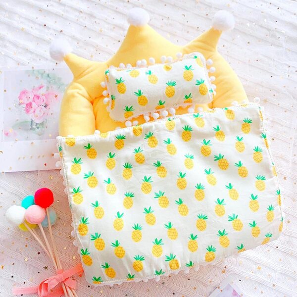 Plüschbettwäsche für 20-cm-Puppen, 3-teiliges Set, Komfort und Design