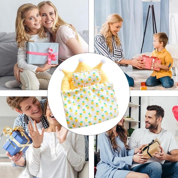 Plüschbettwäsche für 20-cm-Puppen, 3-teiliges Set, Komfort und Design