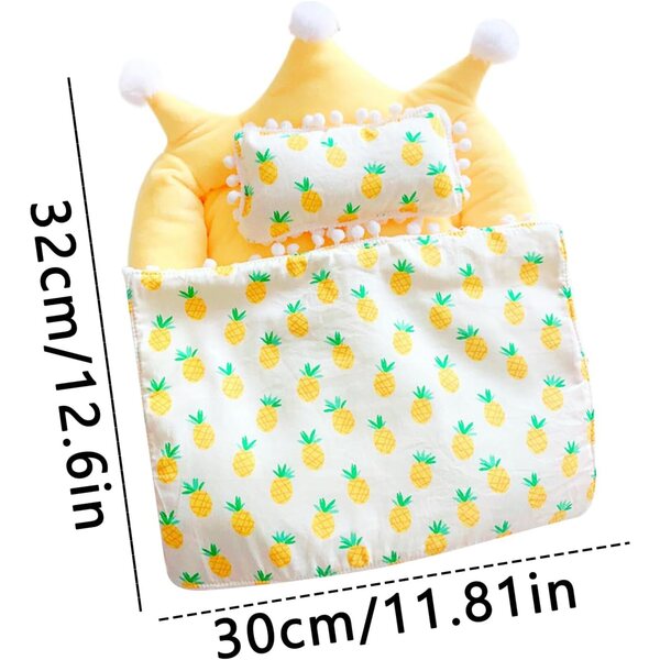Plüschbettwäsche für 20-cm-Puppen, 3-teiliges Set, Komfort und Design