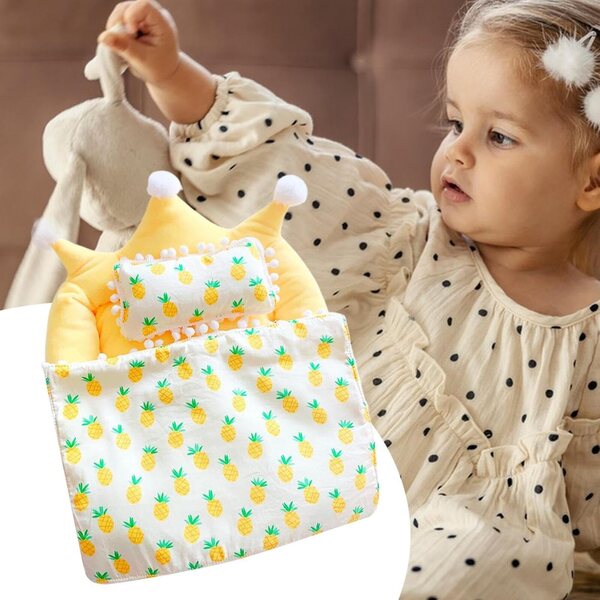 Plüschbettwäsche für 20-cm-Puppen, 3-teiliges Set, Komfort und Design