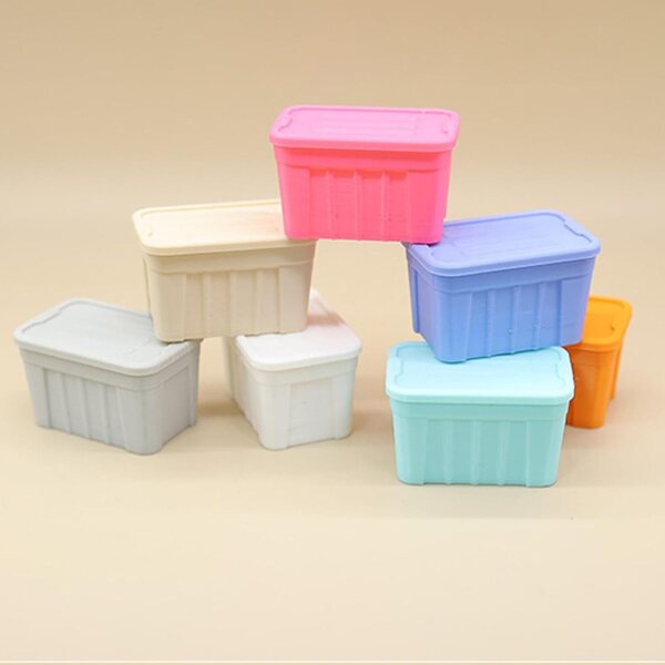 Colcolo Mini Scatola Portaoggetti 1:12 con Coperchio, Organizer Miniatura Grigio