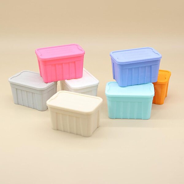 Colcolo Mini Scatola Portaoggetti 1:12 con Coperchio, Organizer Miniatura Grigio