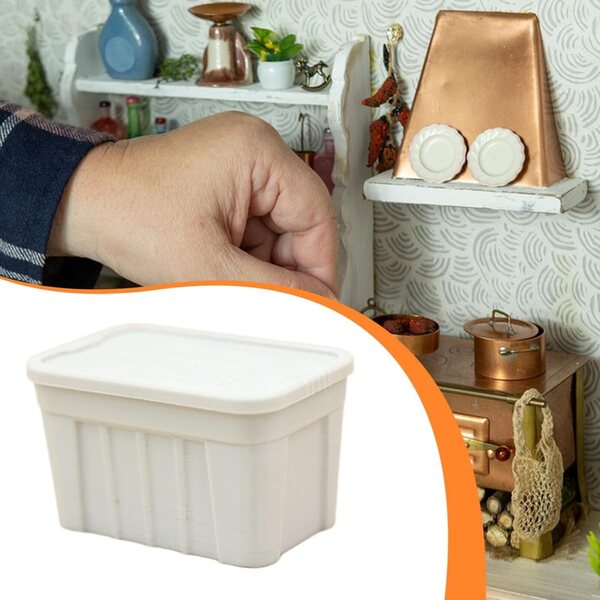 Colcolo Mini Scatola Portaoggetti 1:12 con Coperchio, Organizer Miniatura Grigio