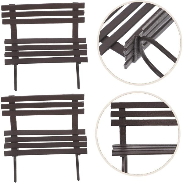 Yardenfun Mini Panca in Ferro per Casa delle Bambole, Set 2 Pezzi, Decorazione Miniatura