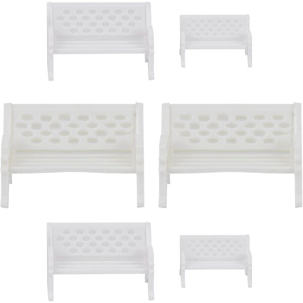 Set 6 Mini Sedie da Giardino in Plastica Leggera Bianche Realistiche NUOBESTY