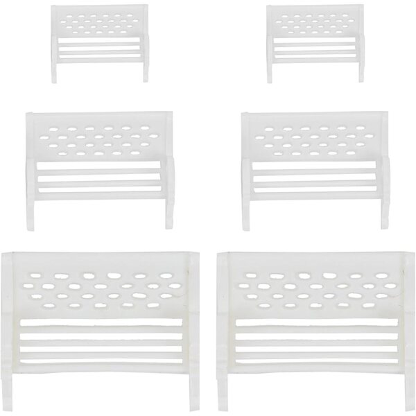 Set 6 Mini Sedie da Giardino in Plastica Leggera Bianche Realistiche NUOBESTY