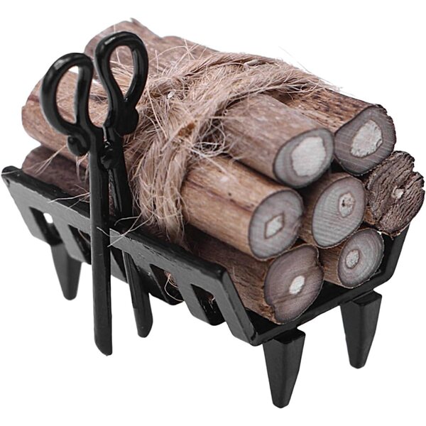 Miniatur-Holzregal aus Holz und Metall für Puppenhaus