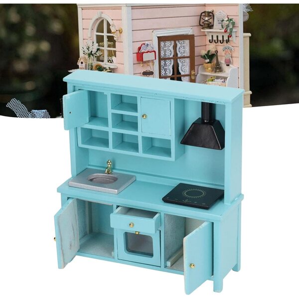 Giocattolo Casa delle Bambole 1:12 in Legno Betulla, Mobili Cucina Eleganti