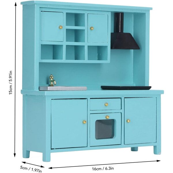 Giocattolo Casa delle Bambole 1:12 in Legno Betulla, Mobili Cucina Eleganti