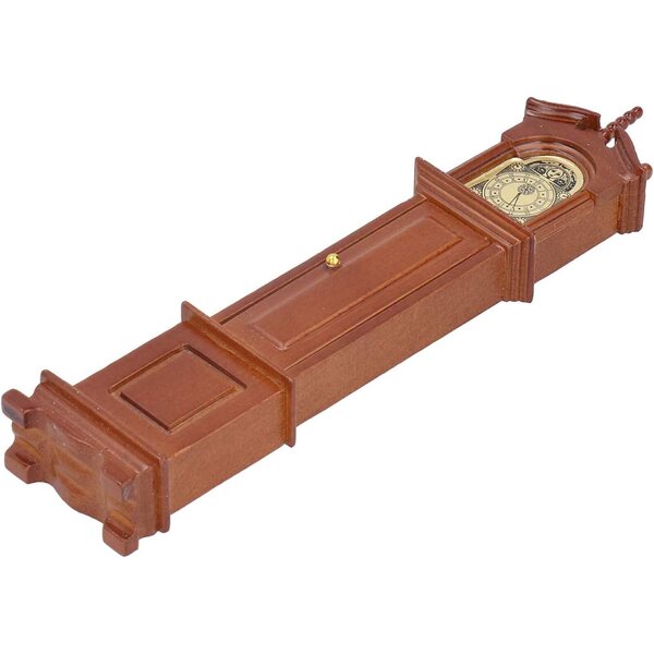 1:12 Mini-Bodenuhr aus Holz mit beweglichem Pendel für Puppenhaus