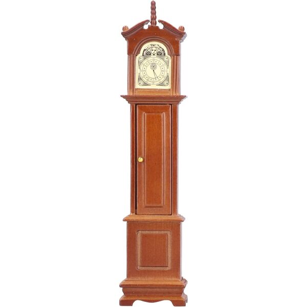 1:12 Mini-Bodenuhr aus Holz mit beweglichem Pendel für Puppenhaus