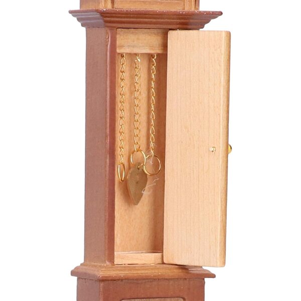 1:12 Mini-Bodenuhr aus Holz mit beweglichem Pendel für Puppenhaus