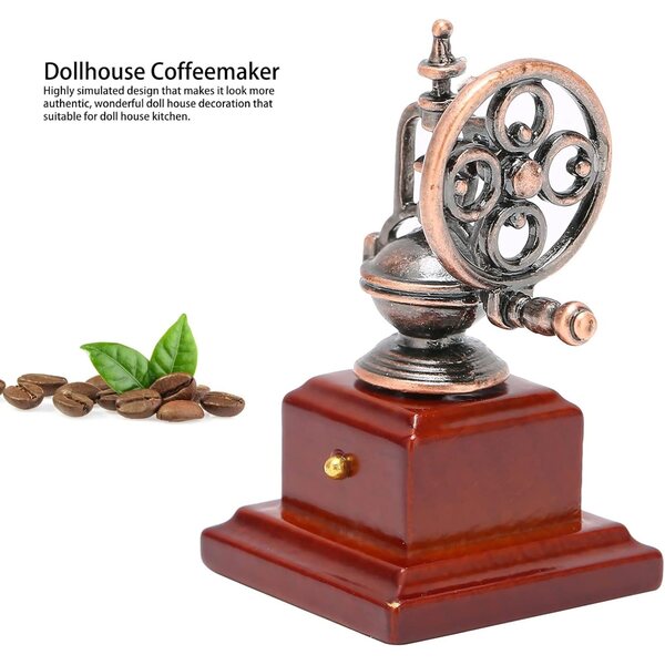 1:12 Metall-Kaffeemaschine für Puppenhaus, Miniatur-Zubehör, Bronze