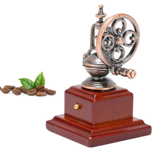 1:12 Metall-Kaffeemaschine für Puppenhaus, Miniatur-Zubehör, Bronze