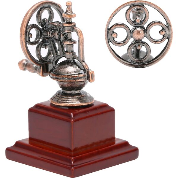 1:12 Metall-Kaffeemaschine für Puppenhaus, Miniatur-Zubehör, Bronze