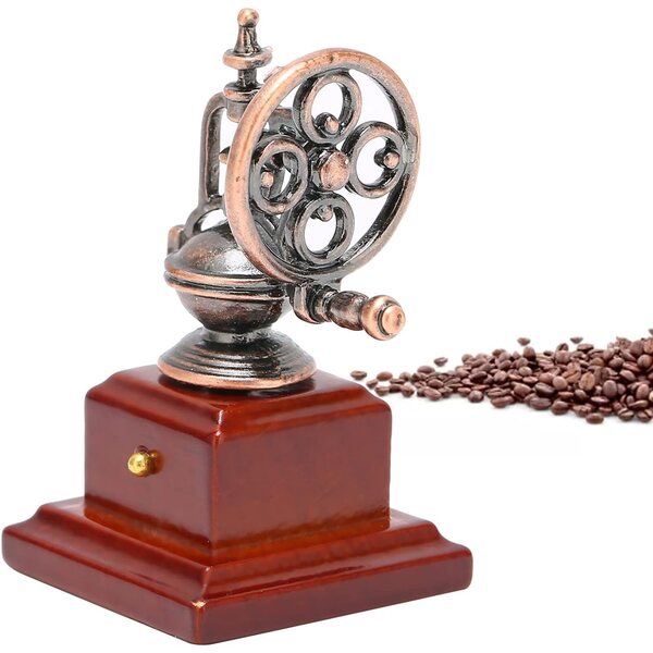1:12 Metall-Kaffeemaschine für Puppenhaus, Miniatur-Zubehör, Bronze