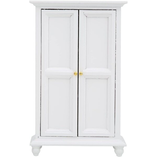 1:12 Weißer Holzschrank für Doppeltür-Puppenhaus 15,4 cm