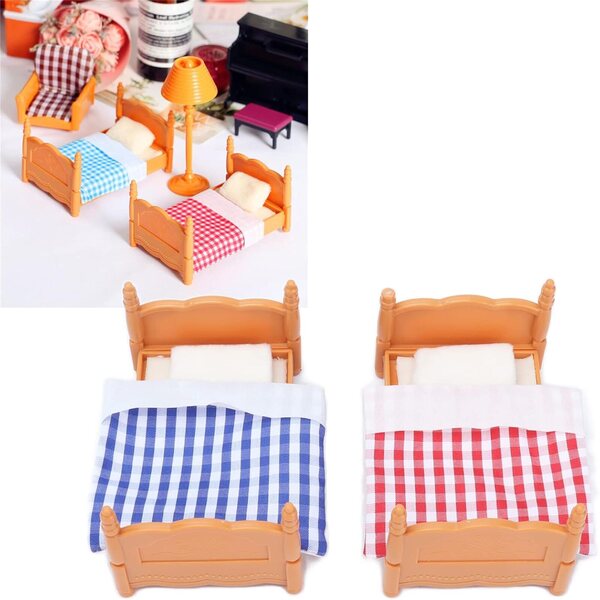 Mini-Puppen-Etagenbett aus Kunststoff mit Leiter, komplettes Set und tragbar
