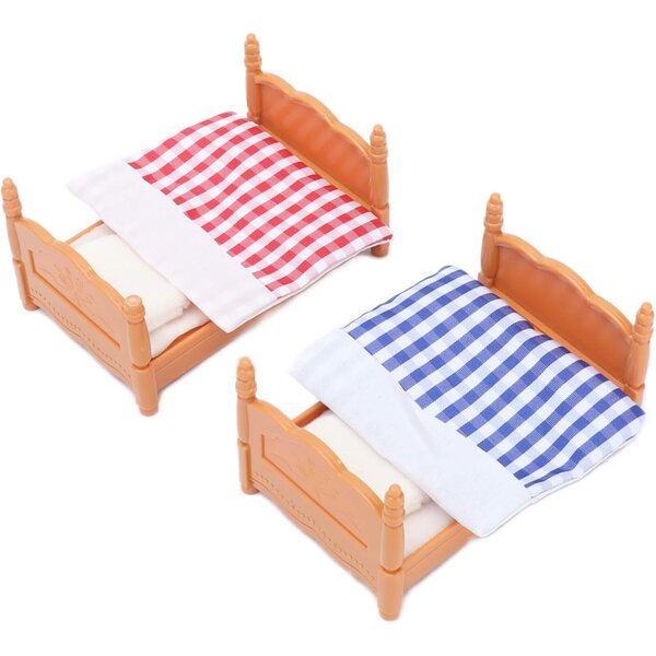 Mini-Puppen-Etagenbett aus Kunststoff mit Leiter, komplettes Set und tragbar