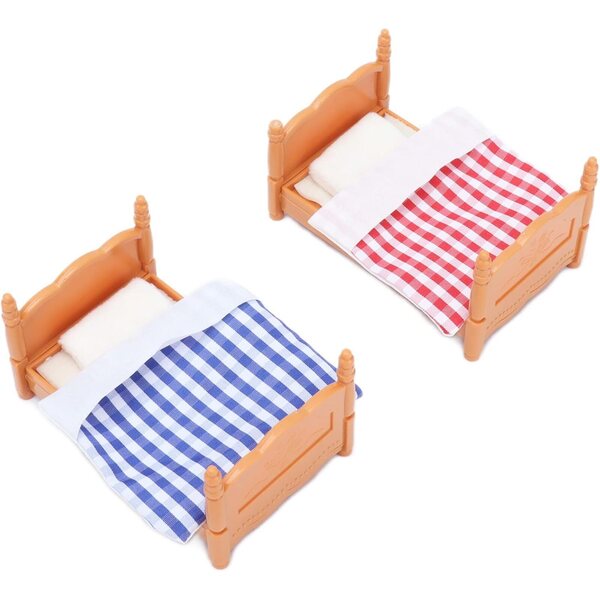 Mini-Puppen-Etagenbett aus Kunststoff mit Leiter, komplettes Set und tragbar