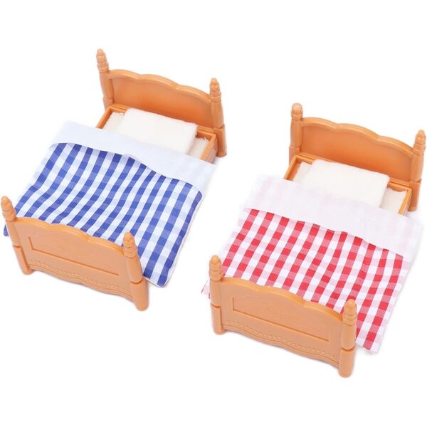 Mini-Puppen-Etagenbett aus Kunststoff mit Leiter, komplettes Set und tragbar