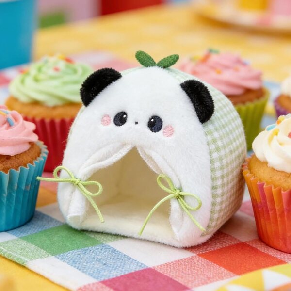 Plüsch-Puppenbettzelt mit Tiermotiv – kreatives Miniatur-Accessoire