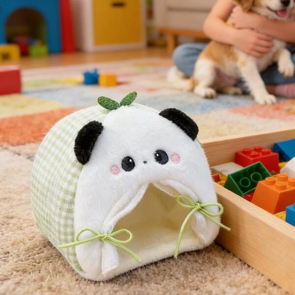 Plüsch-Puppenbettzelt mit Tiermotiv – kreatives Miniatur-Accessoire