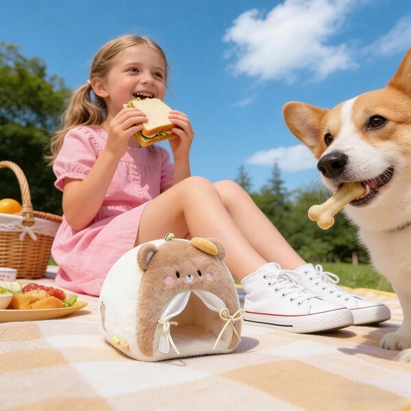 Mini-Puppen-Zeltbett, weiches Plüschtier, Hausdekoration