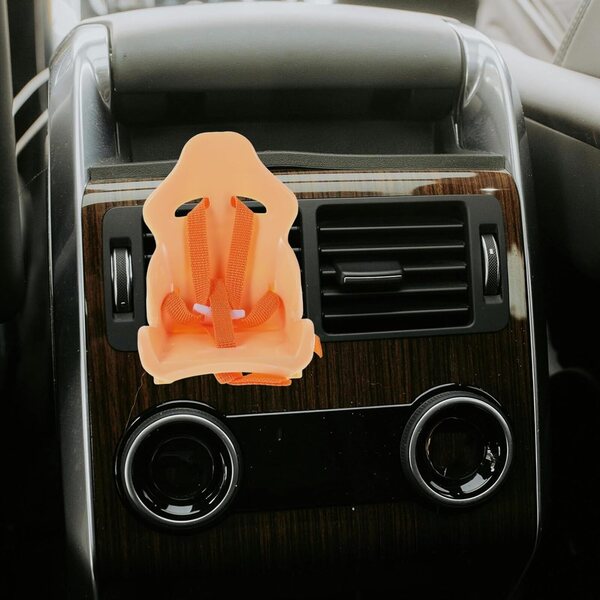 Seggiolino auto per bambole con clip presa aria, decorazione interna auto arancione
