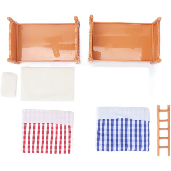 Letto a Castello in Miniatura per Bambole con Scaletta e Accessori in Plastica Bonbela