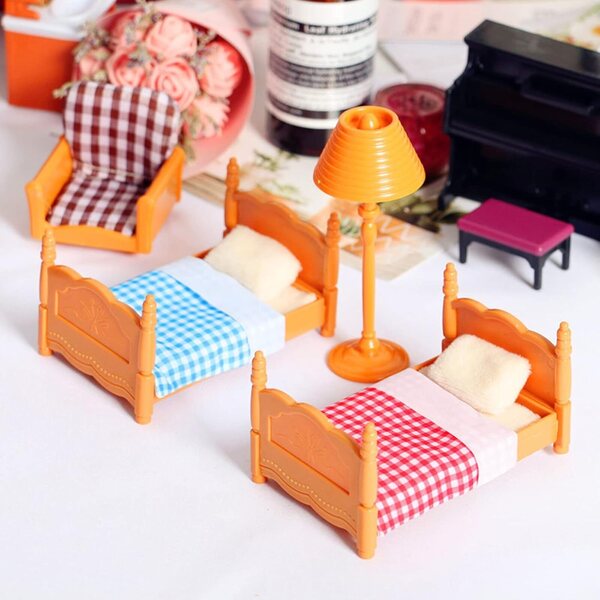 Letto a Castello in Miniatura per Bambole con Scaletta e Accessori in Plastica Bonbela